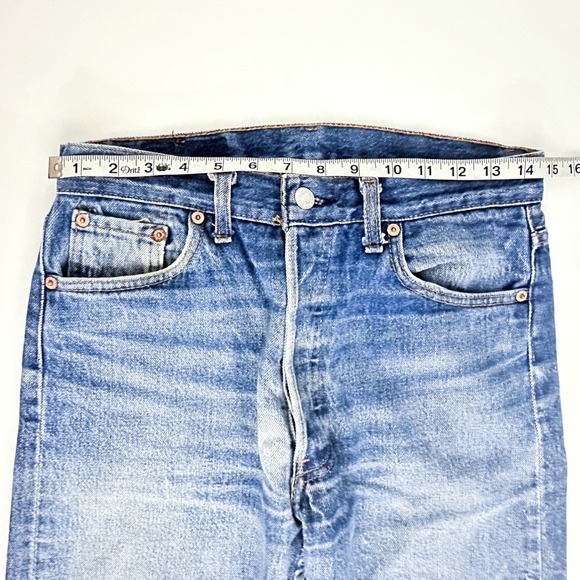 Vintage 90's Levi's 501 Straight Slim High Waist Well Worn Jean - 31 x 26.5 - Picture 4 of 11